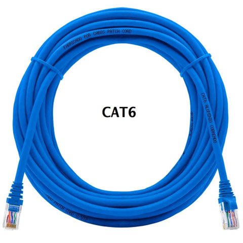 Cabo de Rede Cat6 50 Metros Ethernet Lan Gigabit 100/1000 Mbps