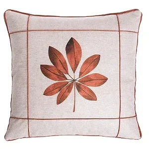 Capa Almofada Linho Floral Luxo 45x45 - Terracota