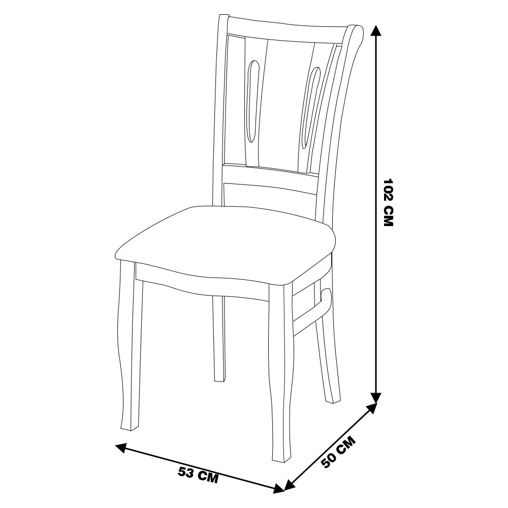Kit 2 Cadeiras Decorativas Sala de Jantar Odisseu Madeira Maciça Listrado - Gran Belo - 2