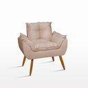 Ver imagem 2 de Kit 02 Poltronas Decorativas Opala Pés Palito - Sala Cor:Bege