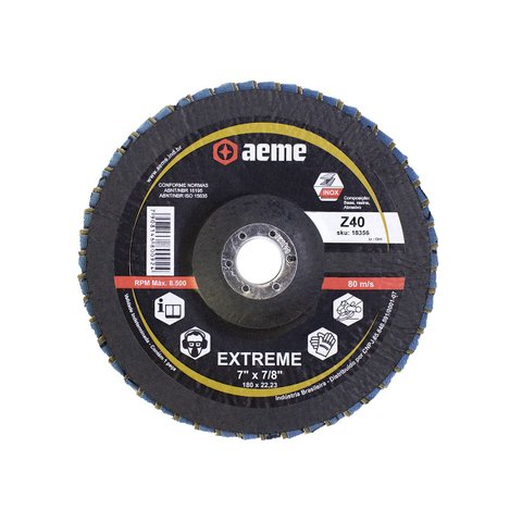 Disco Flap Aeme Fibra Angular Extreme Misto 7" (180mm)