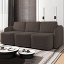 Ver imagem 2 de Sofá Cama Casal para Sala 276cm Polska K04 Veludo Marrom - Mpozenato