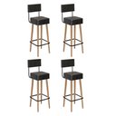 Ver imagem 1 de Kit 04 Banquetas Alta para Cozinha Área Gourmet Barcelona com Encosto Couríssimo Preto - Desk Design