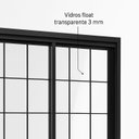 Ver imagem 3 de Janela de Aço de Correr Central 4 Folhas com Grade Quadrada e Fecho Embutido 120x150 Preto Lucasa