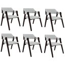 Ver imagem 1 de Kit 6 Cadeiras Sala de Jantar e Jogos Carteados Madeira Maciça Poker Linho Cinza/tabaco G42 - Gran B