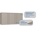 Ver imagem 4 de Módulo Aéreo para Quarto 3 Portas Elegance Canelado Cinza/Niquel