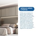 Ver imagem 5 de Módulo Aéreo para Quarto 3 Portas Elegance Canelado Cinza/Niquel