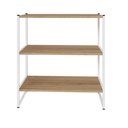 Ver imagem 4 de Mesa Escritório 150cm com Nicho Aéreo Industrial F5 Office Cor:macadâmia com Branco