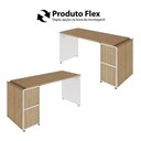 Ver imagem 6 de Mesa Escritório 150cm com Nicho Aéreo Industrial F5 Office Cor:macadâmia com Branco