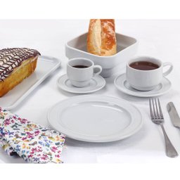 Jogo 12 Xícaras de Café com Pires de Porcelana 65ml Classe Única Iguaçu Germer Branco - 2