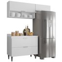 Ver imagem 2 de Armário de Cozinha com Tampo CP03 170cm Pérola Branco Z34 - Mpozenato