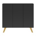 Ver imagem 6 de Gabinete Banheiro 3 Portas Retrô 90cm Multimóveis MP5030 Preto/Natural