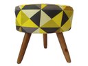 Ver imagem 3 de Kit 2 Poltronas Decorativa Nina + Puff Redondo Suede Triângulo Amarelo Pés Madeira Ms Decor