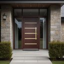 Ver imagem 2 de Porta Pivotante Lamb.Premium c/Puxador e. Sup.Marrom Corten Dourado 100 Brimak