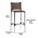 Ver imagem 3 de 4 Banquetas Madri em Alumínio para Edícula, Cozinha, Balcão, Área Trama Original