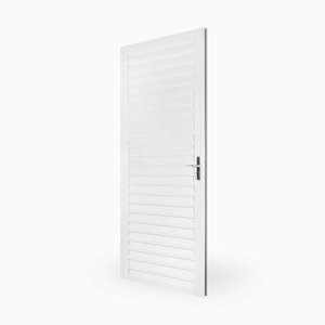 Porta de Alumínio Aluvid Veneziana Branco Esquerda - 210x70