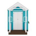 Ver imagem 6 de Casinha de Brinquedo Artesanal com Varanda MDF Branco/Azul Turquesa - Criança Feliz Casinha com Vara