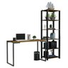 Conjunto Escritório Home Office com Mesa Industrial + Estante Preto/rustic Madesa - 2