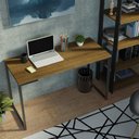 Ver imagem 6 de Conjunto Escritório Home Office com Mesa Industrial + Estante Preto/rustic Madesa