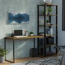 Ver imagem 1 de Conjunto Escritório Home Office com Mesa Industrial + Estante Preto/rustic Madesa