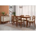 Ver imagem 1 de Conjunto Sala de Jantar com Mesa e 6 Cadeiras Madeira Maciça Viena Amêndoa