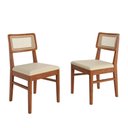 Ver imagem 4 de Conjunto Sala de Jantar com Mesa e 6 Cadeiras Madeira Maciça Viena Amêndoa