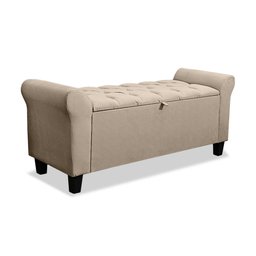 Recamier Baú Calçadeira para Cama Box Queen 150 Cm Dubai Suede Cappuccino - Lh Móveis - 10