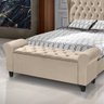 Recamier Baú Calçadeira para Cama Box Queen 150 Cm Dubai Suede Cappuccino - Lh Móveis - 1
