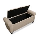 Ver imagem 2 de Recamier Baú Calçadeira para Cama Box Queen 150 Cm Dubai Suede Cappuccino - Lh Móveis