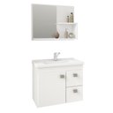 Ver imagem 1 de Gabinete de Banheiro com Cuba e Espelheira Hortencia 55cm Branco - Mgm
