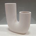 Ver imagem 3 de Vaso Decorativo Cachepô 25x23x8cm Cerâmica Branco