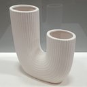 Ver imagem 2 de Vaso Decorativo Cachepô 25x23x8cm Cerâmica Branco