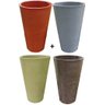 Kit 4 Vaso Planta 75x50 Redondo Cônico Polietileno BGPLASTICOS V375K4 AMARELO GIRASSOL 007 - 1