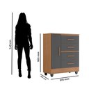 Ver imagem 3 de Guarda Roupa Casal Porto com Cômoda Lite 4 Gavetas 1 Porta Nature Cinza – Móveis Leão