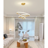 Luminária Pendente Lustre Led 3 em 1 Arco Anéis Infinito Dourado Moderno Luxuoso Inl119 - 4
