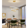 Luminária Pendente Lustre Led 3 em 1 Arco Anéis Infinito Dourado Moderno Luxuoso Inl119 - 2