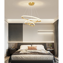 Ver imagem 3 de Luminária Pendente Lustre Led 3 em 1 Arco Anéis Infinito Dourado Moderno Luxuoso Inl119