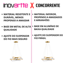 Ver imagem 5 de Luminária Pendente Lustre Led 3 em 1 Arco Anéis Infinito Dourado Moderno Luxuoso Inl119