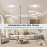 Luminária Pendente Lustre Led 3 em 1 Arco Anéis Infinito Dourado Moderno Luxuoso Inl119 - 8