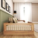 Ver imagem 5 de Cama Infantil Montessoriana Solteiro com Grades em Pinus Lume Marrom/Carvalho Mel