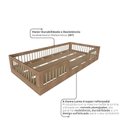 Ver imagem 6 de Cama Infantil Montessoriana Solteiro com Grades em Pinus Lume Marrom/Carvalho Mel