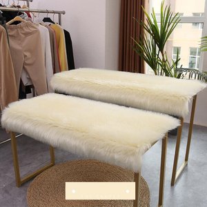 Manta Xale de Pelúcia Pelo Alto Areia Para Sofá/Cadeira Decoração Youtubers 1,00x80cm