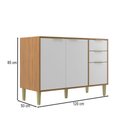 Ver imagem 4 de Balcão de Cozinha para Pia 120 Cm Domus 2 Portas 3 Gavetas Nogal/branco - Hecol Móveis