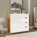 Ver imagem 1 de Cômoda Porto com 4 Gavetas 90x84cm Freijó/Branco 240823