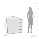 Ver imagem 4 de Cômoda Porto com 4 Gavetas 90x84cm Freijó/Branco 240823