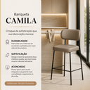 Ver imagem 2 de Banqueta Alta Cozinha Americana Camila 98cm Aço PU Gianduia