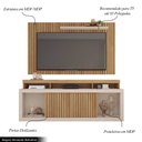 Ver imagem 3 de Conjunto Decorativo Rack e Bancada Brendan MDF/MDP Ripado para TV 55 Pol. Buriti/OffWhite G11 - Gran
