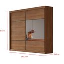 Ver imagem 4 de Guarda Roupa Casal 2 Portas 8 Gavetas 100% MDF com Espelho Blumenau Marrom/Cumaru
