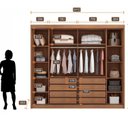 Ver imagem 6 de Guarda Roupa Casal 2 Portas 8 Gavetas 100% MDF com Espelho Blumenau Marrom/Cumaru