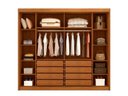 Ver imagem 3 de Guarda Roupa Casal 2 Portas 8 Gavetas 100% MDF com Espelho Blumenau Marrom/Cinamomo